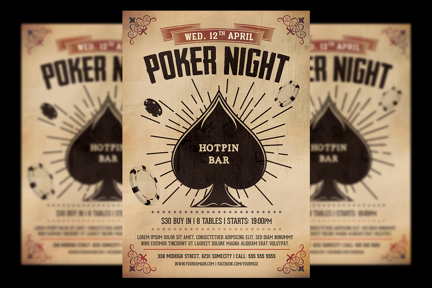 Poker Night Flyer Template