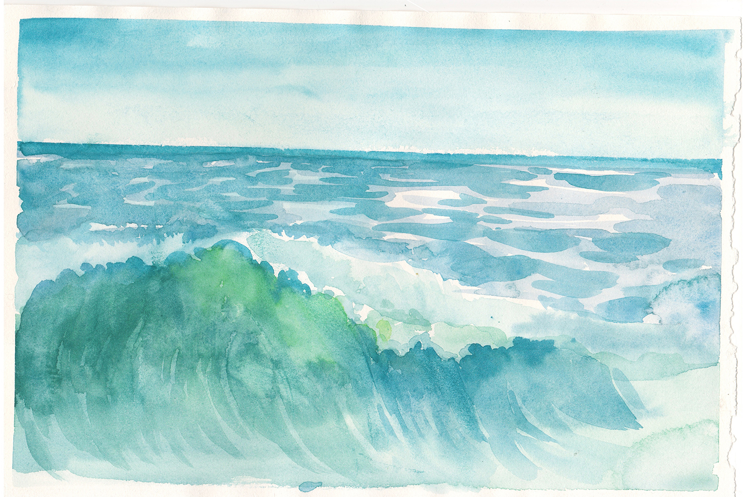 watercolor colorful wave