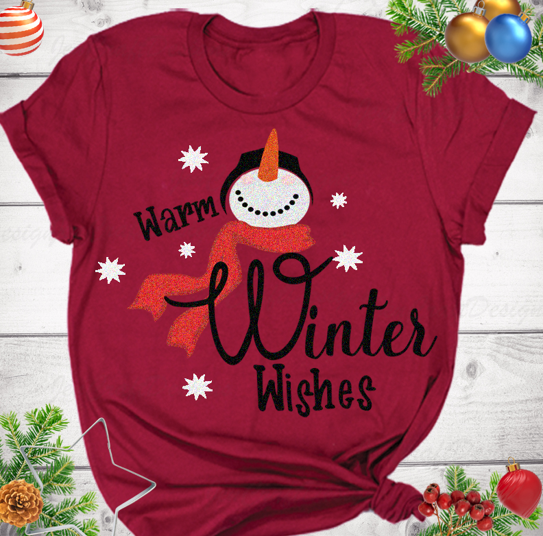 Download Warm Winter Wishes, Snowman SVG, Christmas SVG Snowflakes