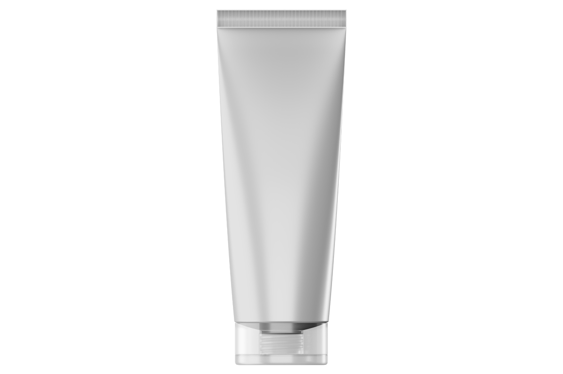 Download Cosmetic tube mockup. Transparent lid. Product mockup.