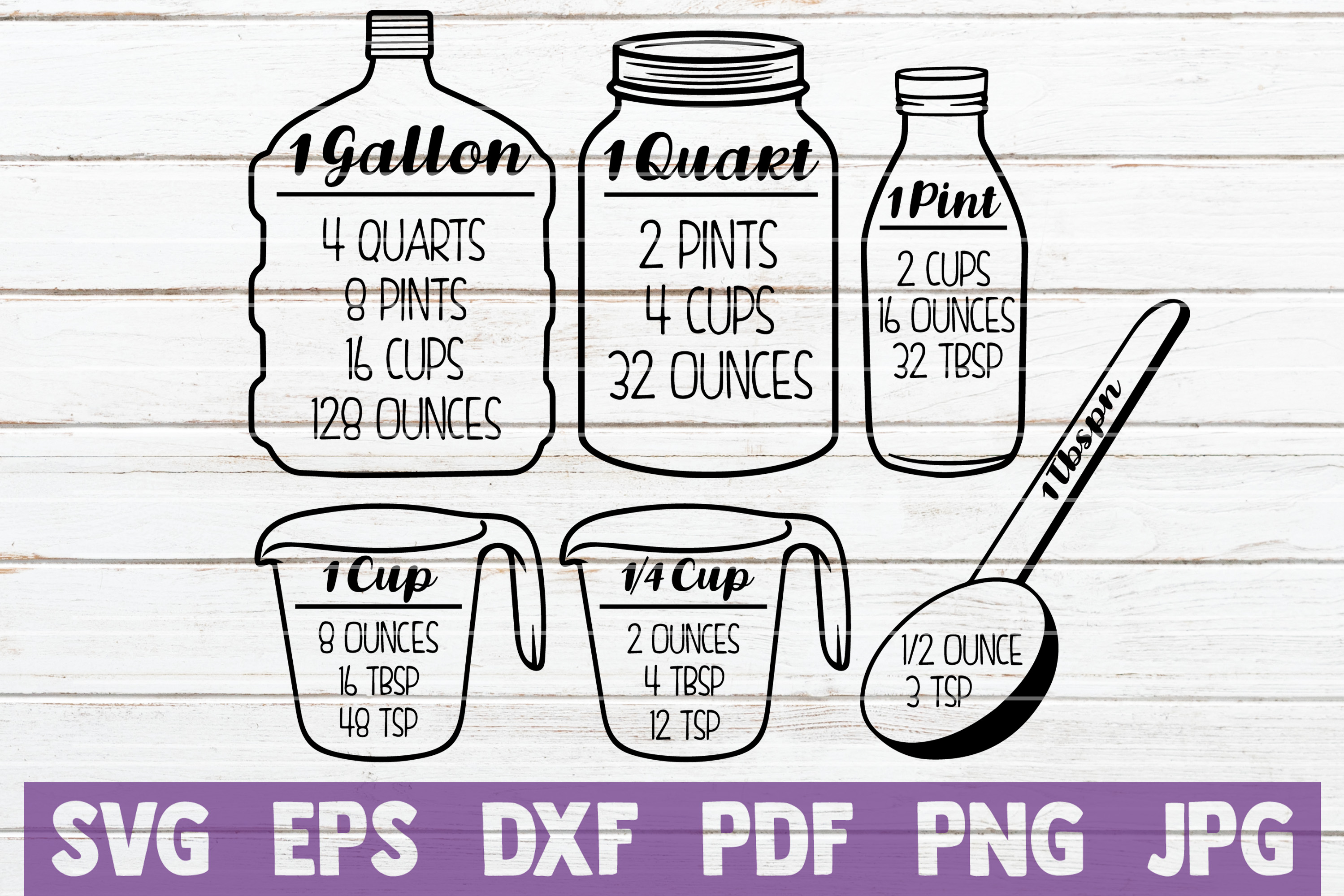 Download 6 Kitchen Measurement SVG Cut Files | commercial use