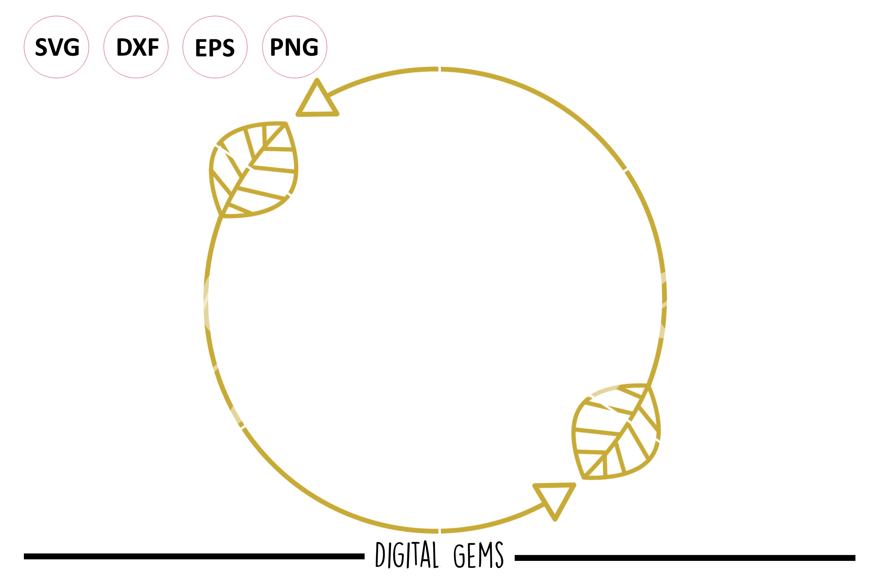 Download Leaf arrow monogram frame SVG / DXF / EPS / PNG files