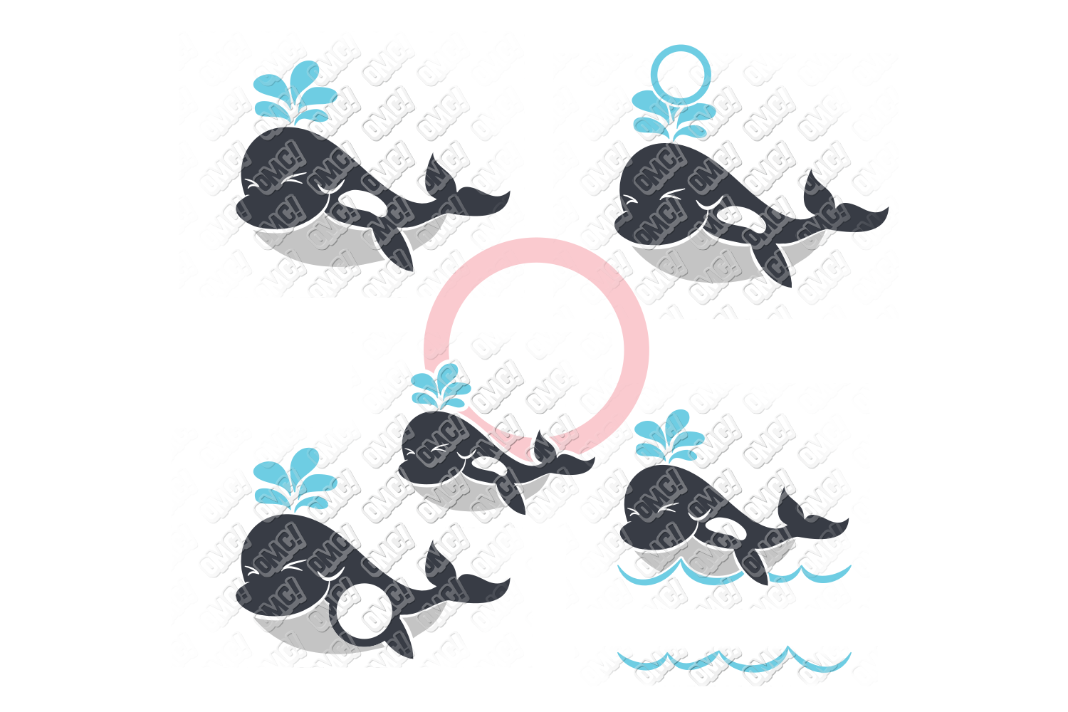 Download Whale SVG Monogram Bundle in SVG, DXF, PNG, JPG, EPS (110398) | Cut Files | Design Bundles