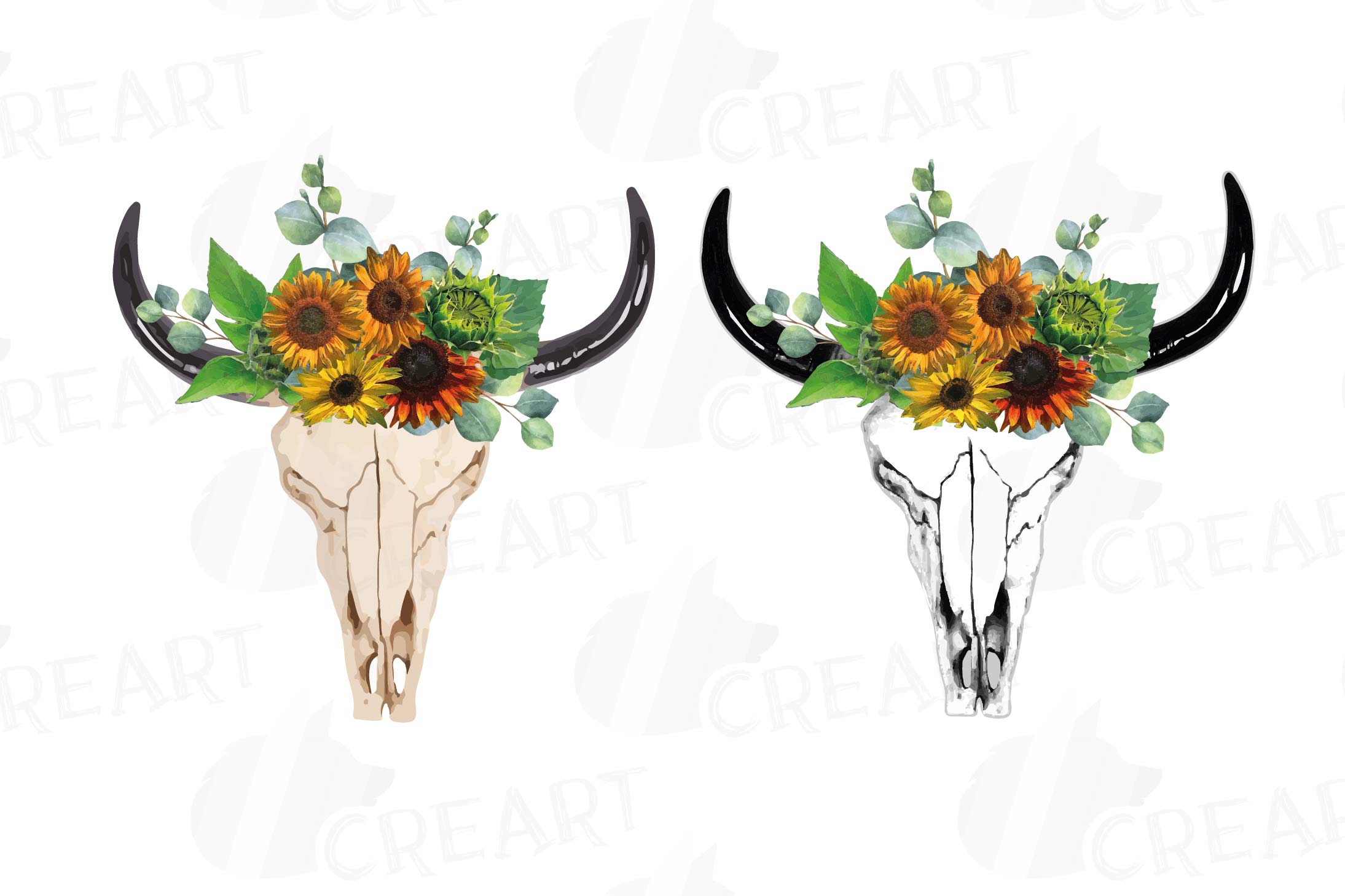Floral Bull Skull Nail Art Designs - wide 4