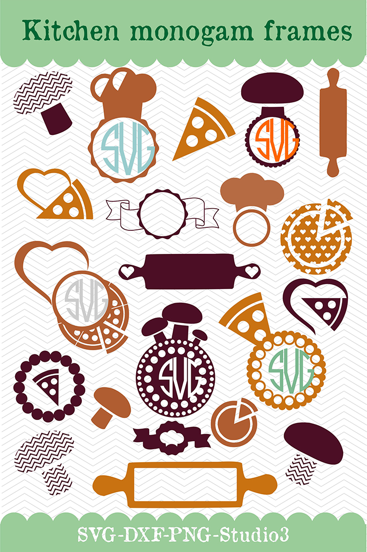 Download 21 kitchen vector designs and monogram templates - cutting files SVG, DXF, JPG, PNG, DWG, AI ...