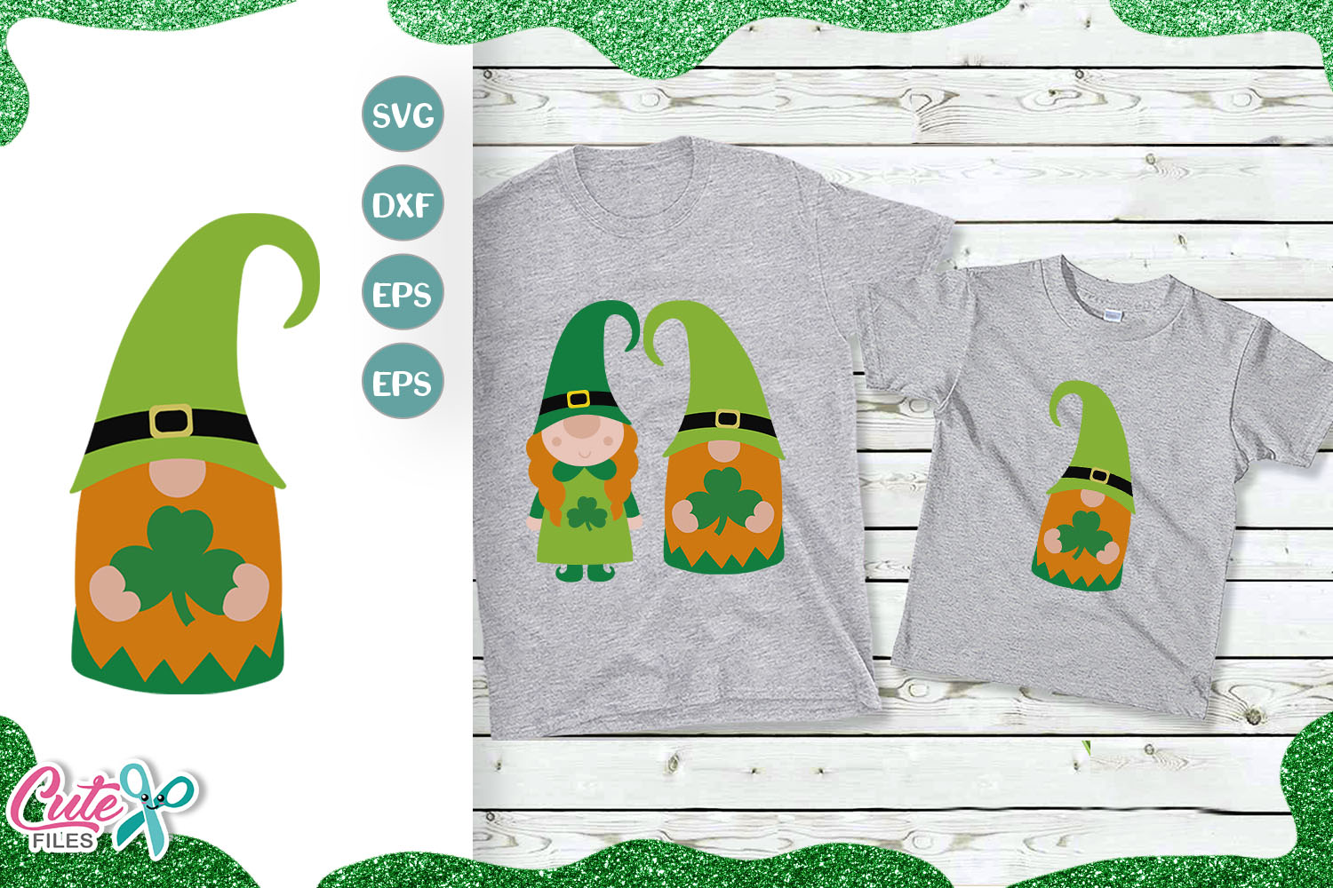 Download Irish Gnome couple svg, St Patricks svg cut files