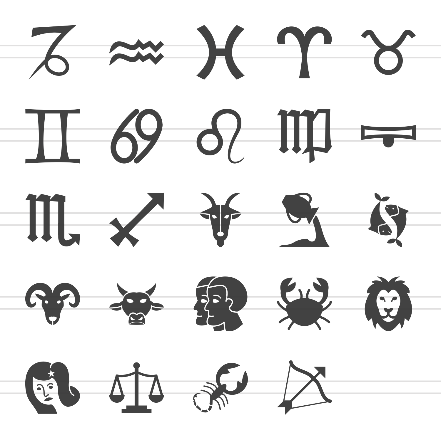 astrology glyphs symbols