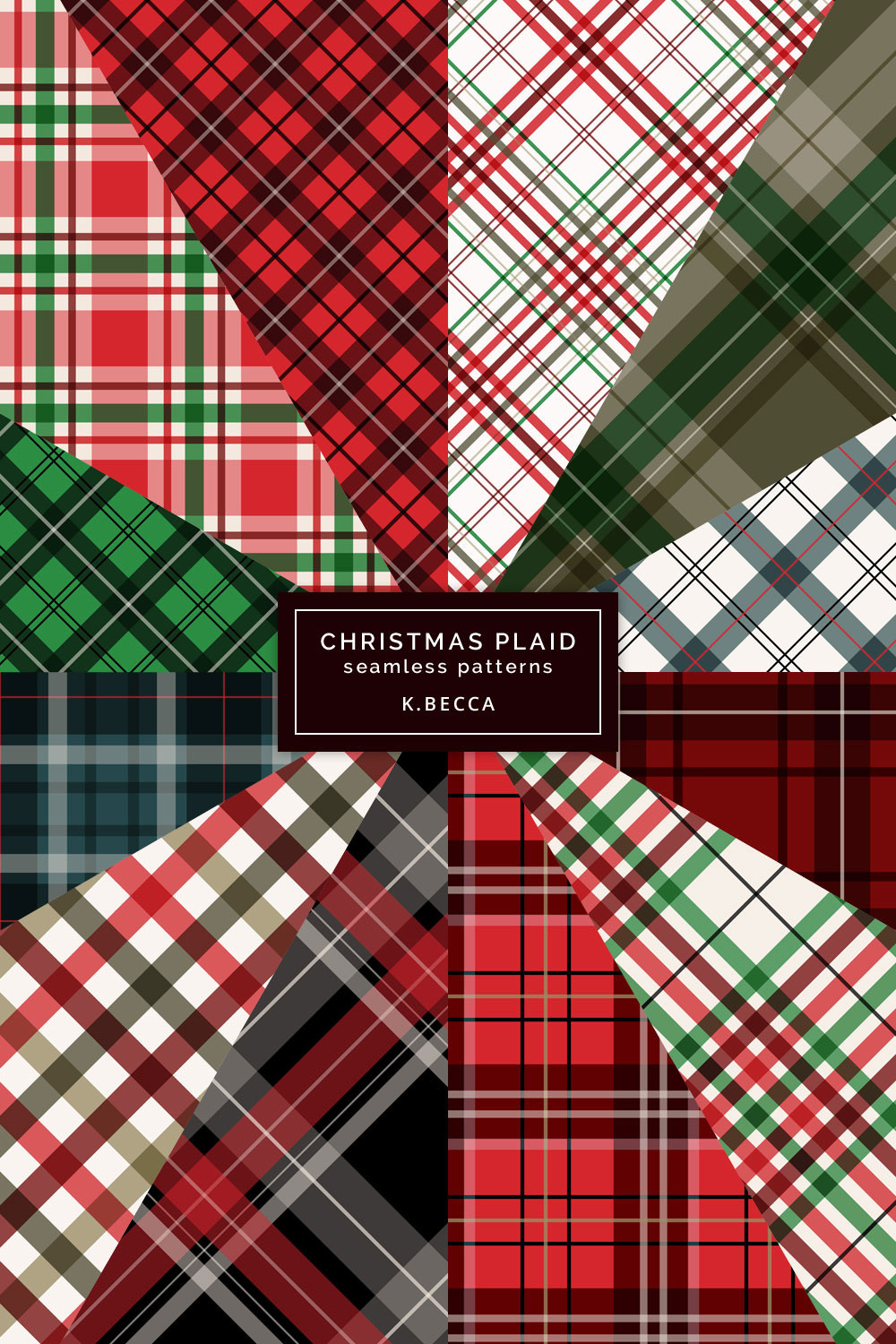 Classic Christmas Plaid Background Patterns Seamless