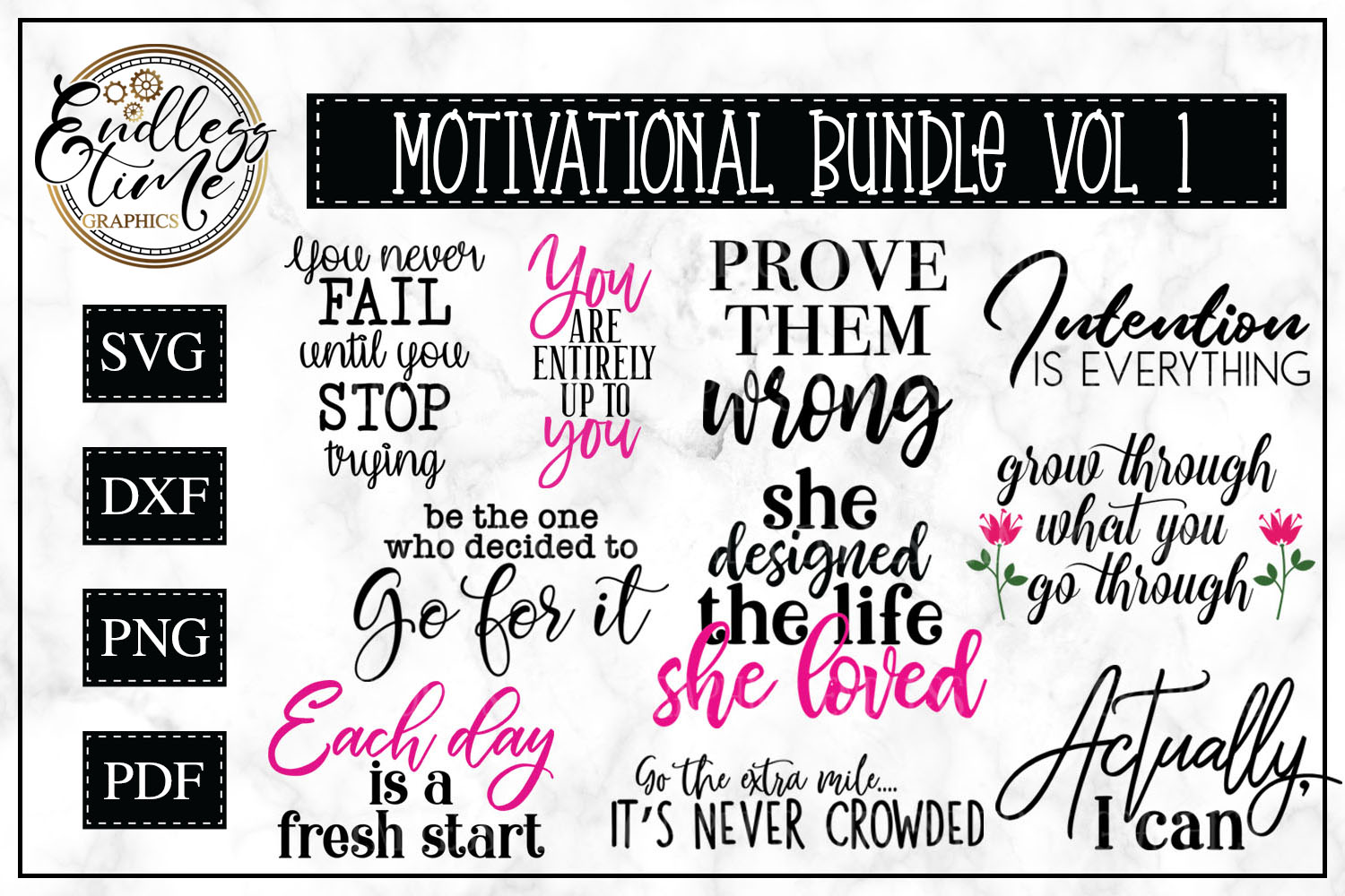 Motivational Quotes SVG Bundle -10 Unique Quotes (112005) | Cut Files | Design Bundles