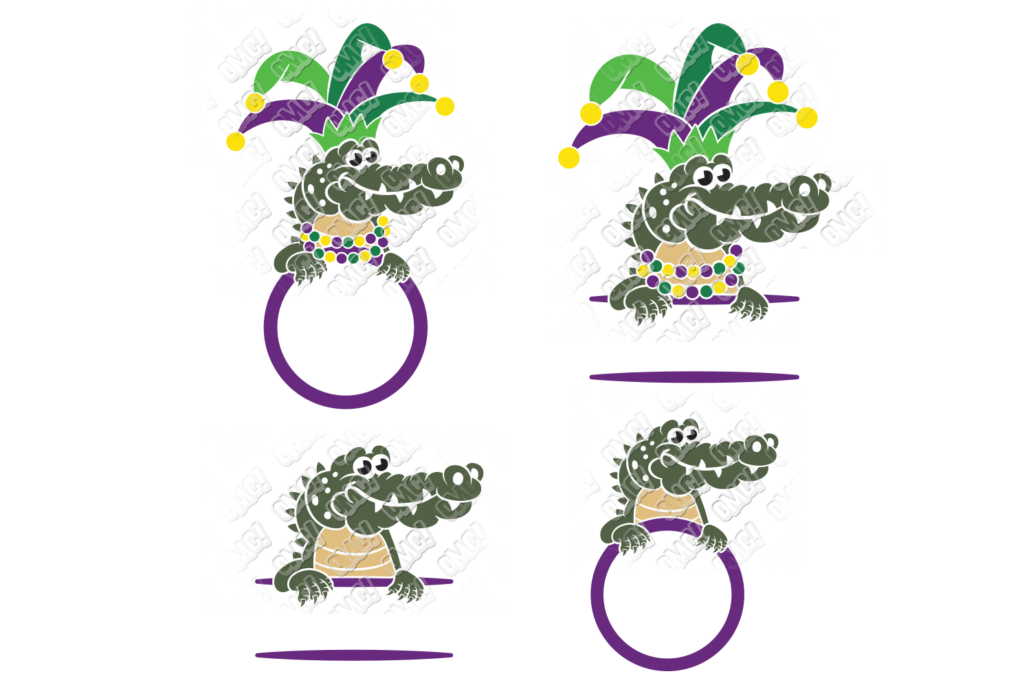 Alligator SVG Mardi Gras Gator in SVG, DXF, PNG, EPS, JPG (188023