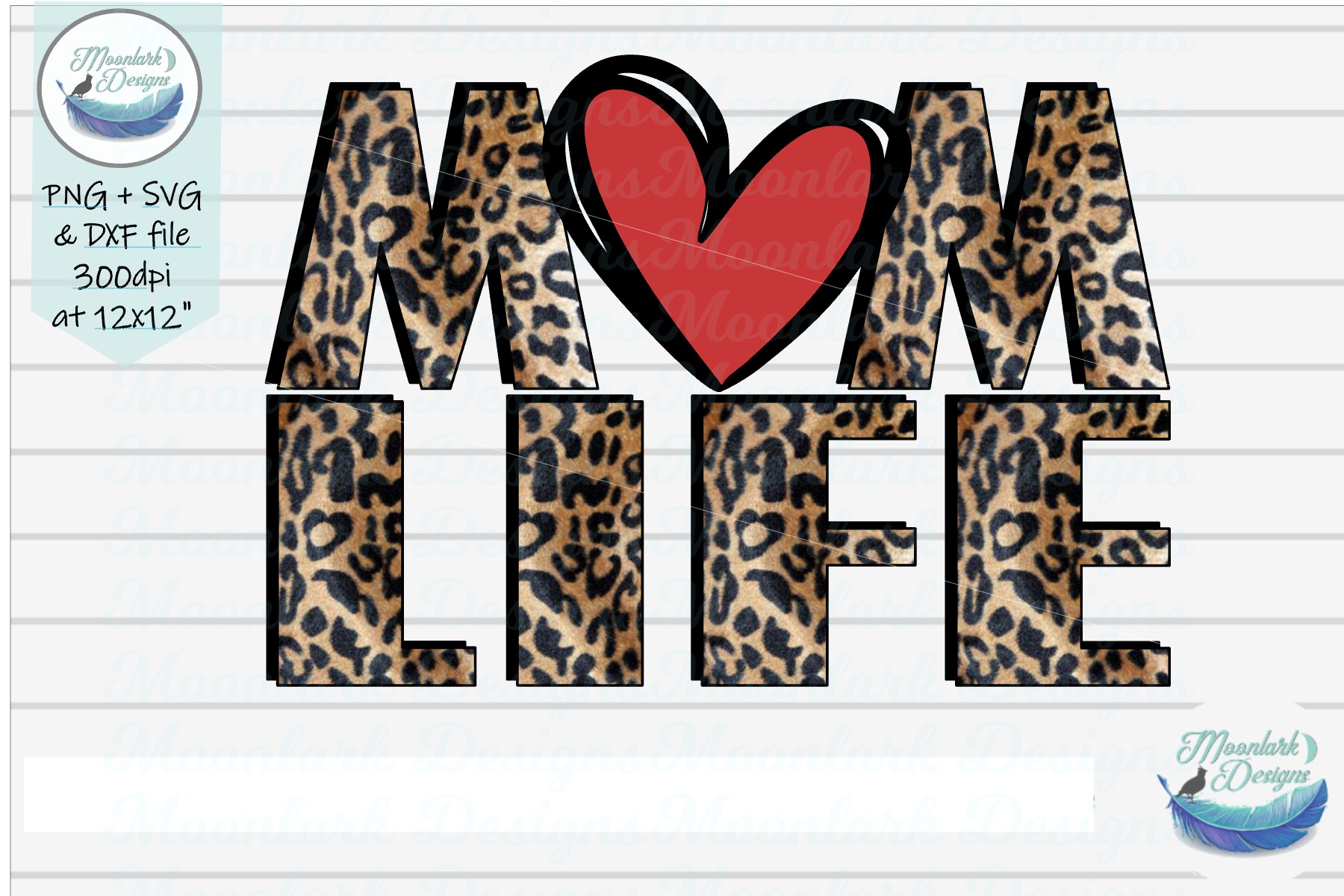 Download Mom Life|Heart leopard | cut file SVG DXF PNG Sublimation (523977) | Illustrations | Design Bundles
