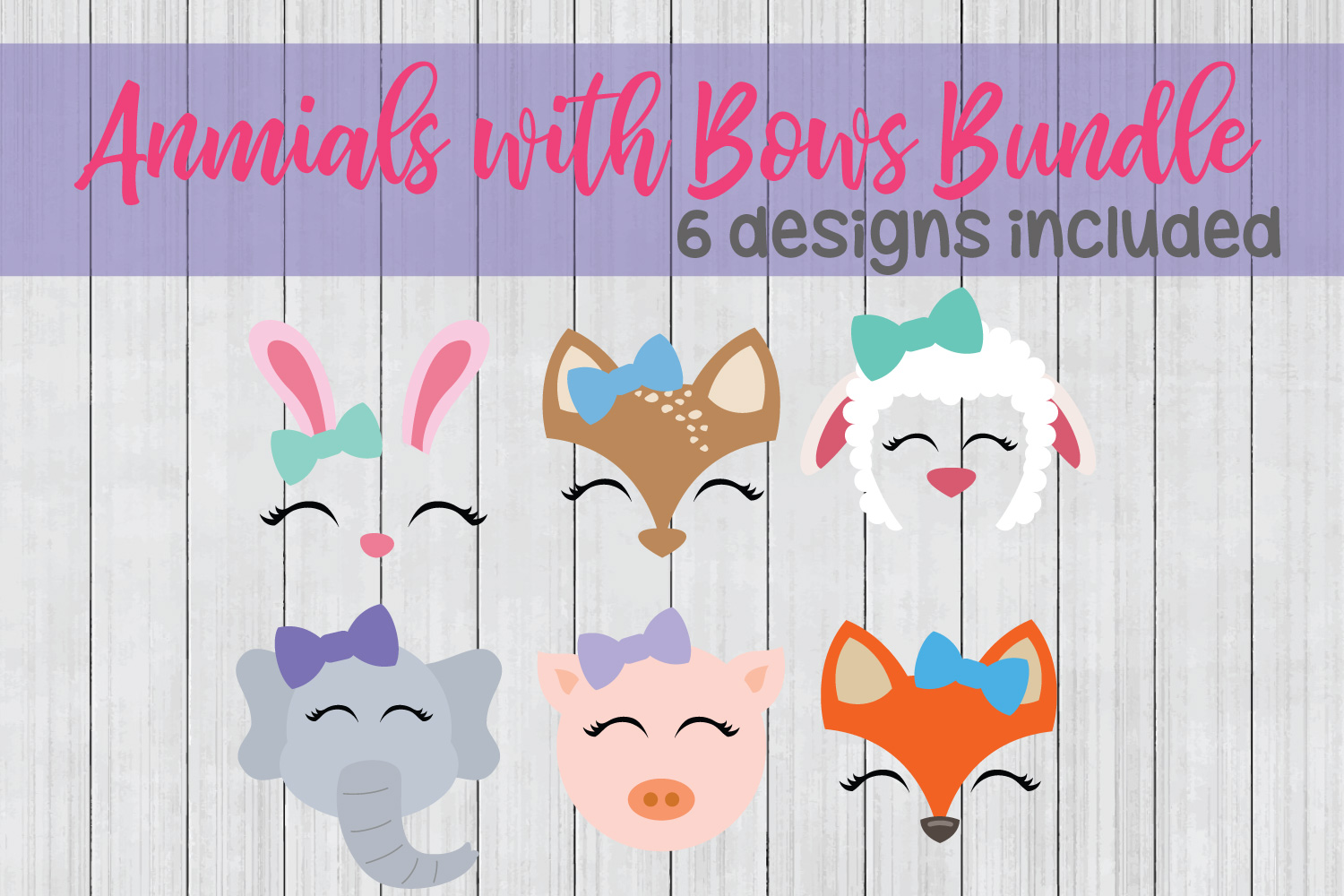 Download Animals with Bows SVG Bundle (89818) | SVGs | Design Bundles