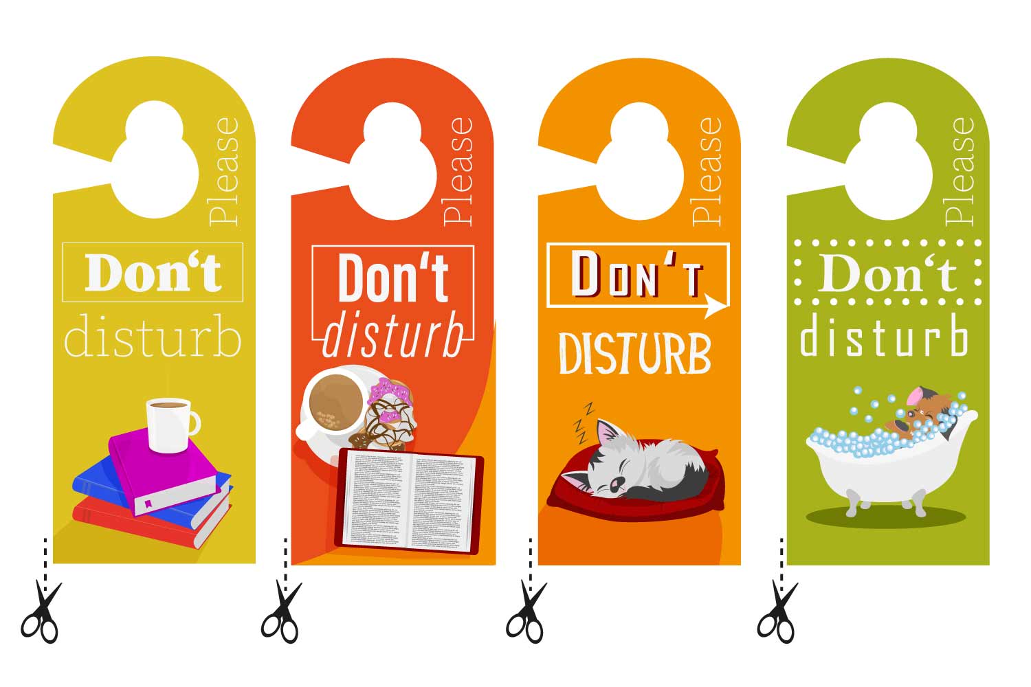 4 x Door Hangers Please don't disturb Print and Cut