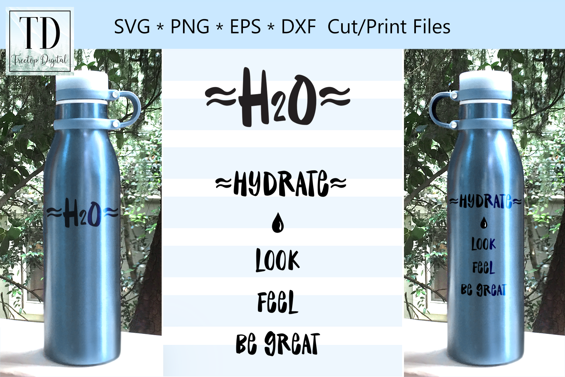 Drink Water Reminder, H2O 12, a Water Bottle SVG