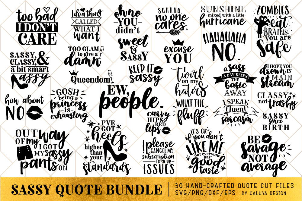 Sassy Quote SVG Cut File Bundle