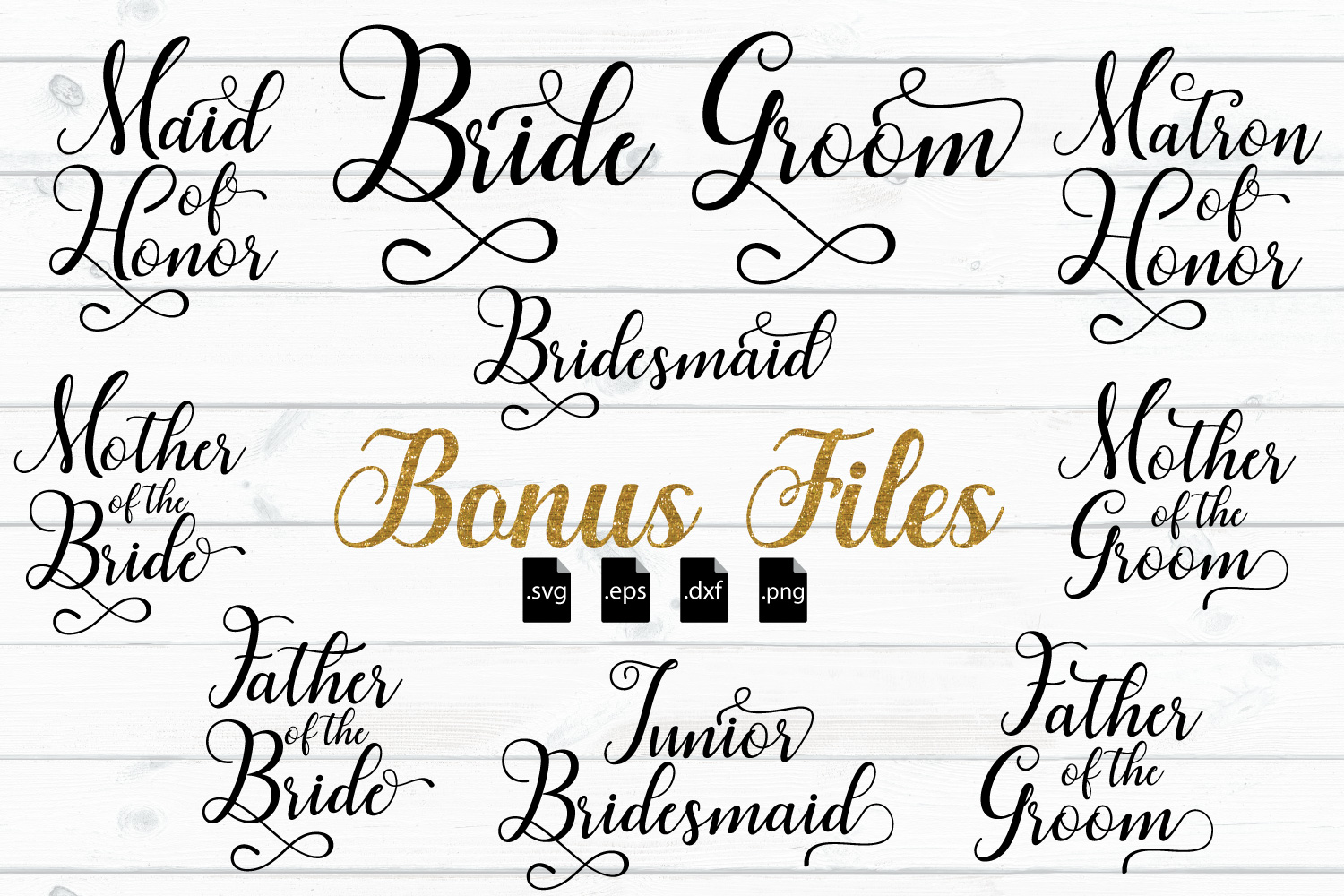 Download Bridal and Wedding Quotes Bundle -SVG, EPS, DXF, PNG