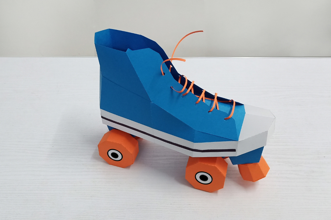 DIY Roller Skates 3d papercraft (196185) Printables Design Bundles