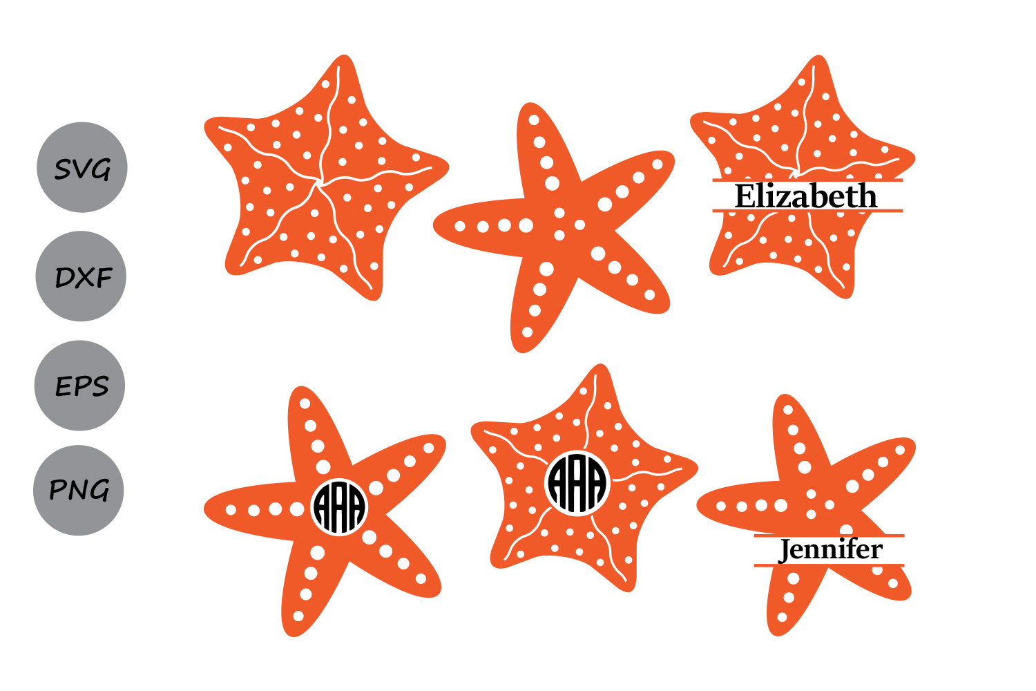 Starfish SVG, Starfish Monogram SVG, Star Fish Svg Cut Files, Starfish