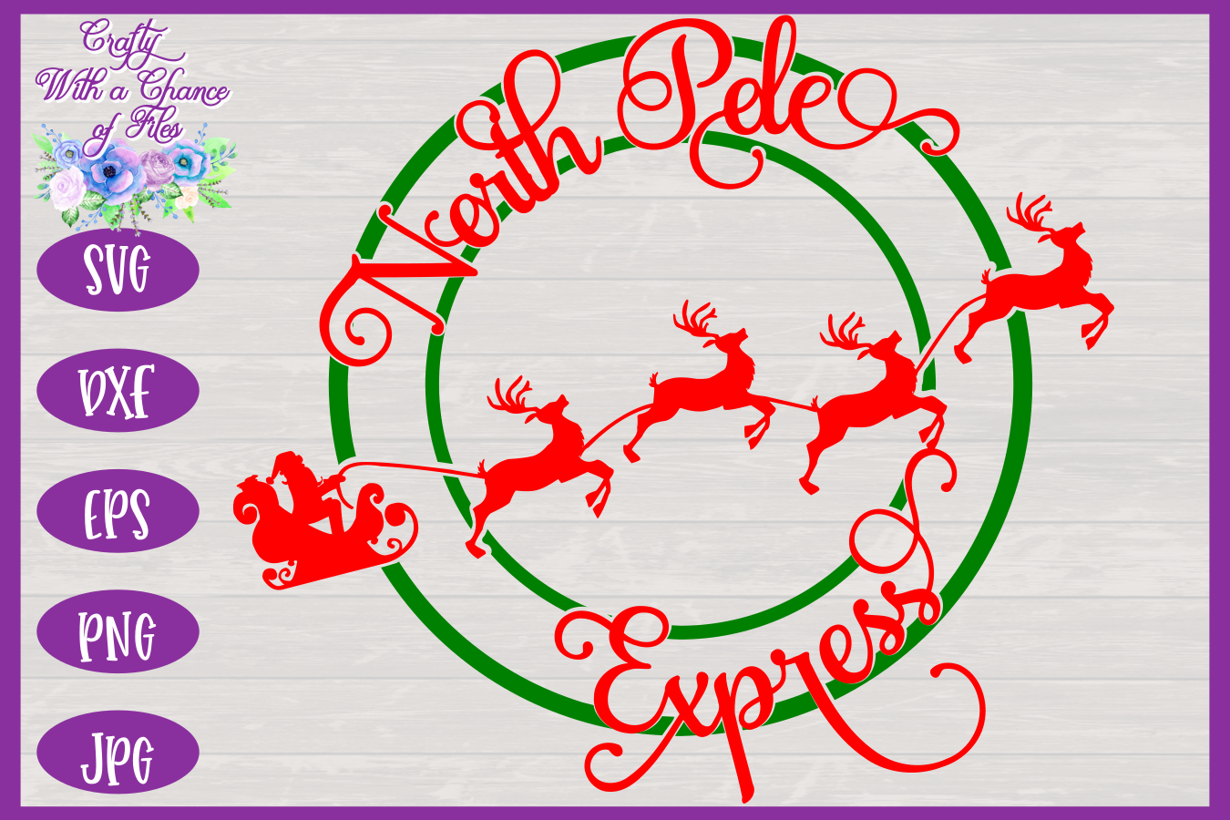 Download Christmas SVG | North Pole Express SVG | Santa Sleigh SVG (9460) | SVGs | Design Bundles