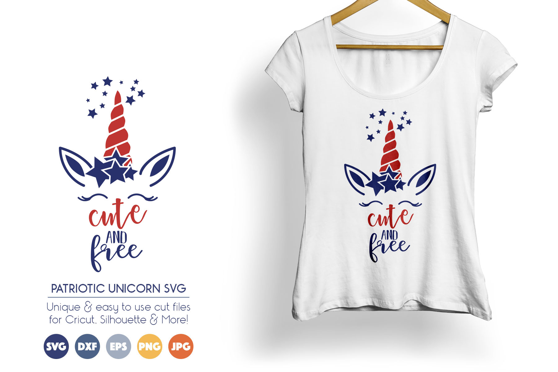 Download Patriotic Unicorn SVG Cut Files - July 4th - Cute and Free