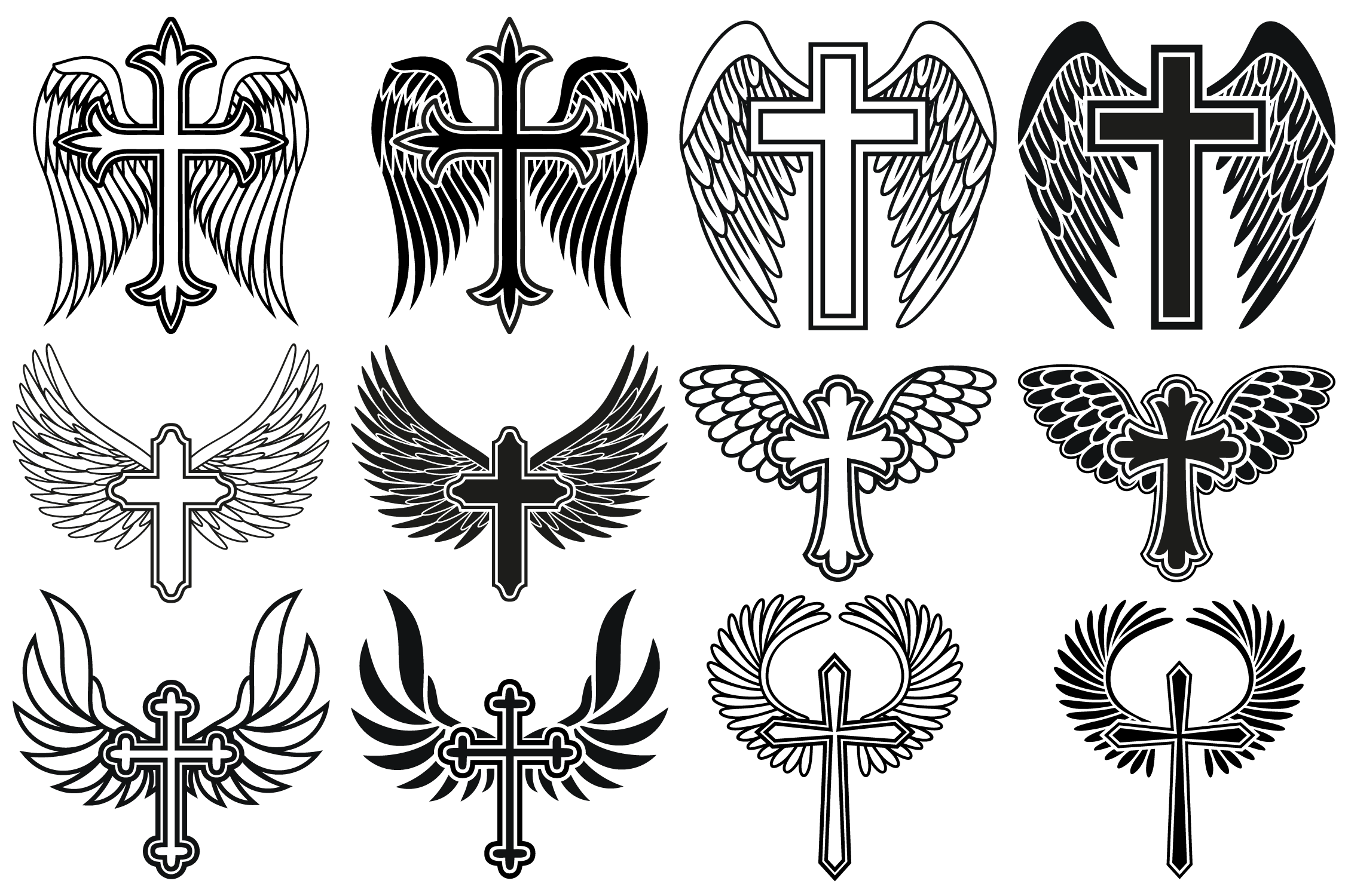 Download Cross with Wings SVG, Cross Svg, Memorial SVG, Angel Wings ...