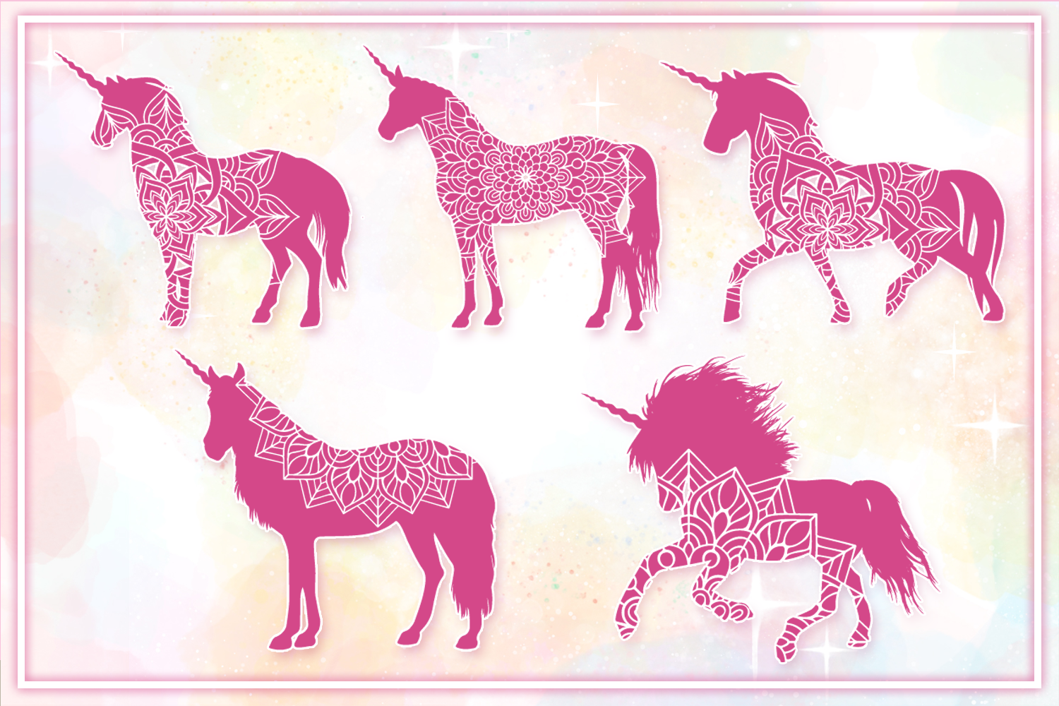 Download Unicorn Mandala SVG Cut Files Pack (242184) | Cut Files ...