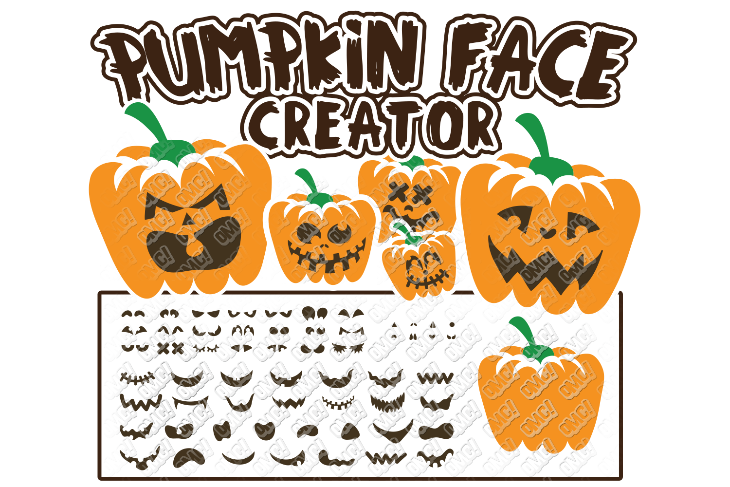 Pumpkin Face SVG Halloween in SVG, DXF, PNG, EPS, JPEG (135068) | Cut