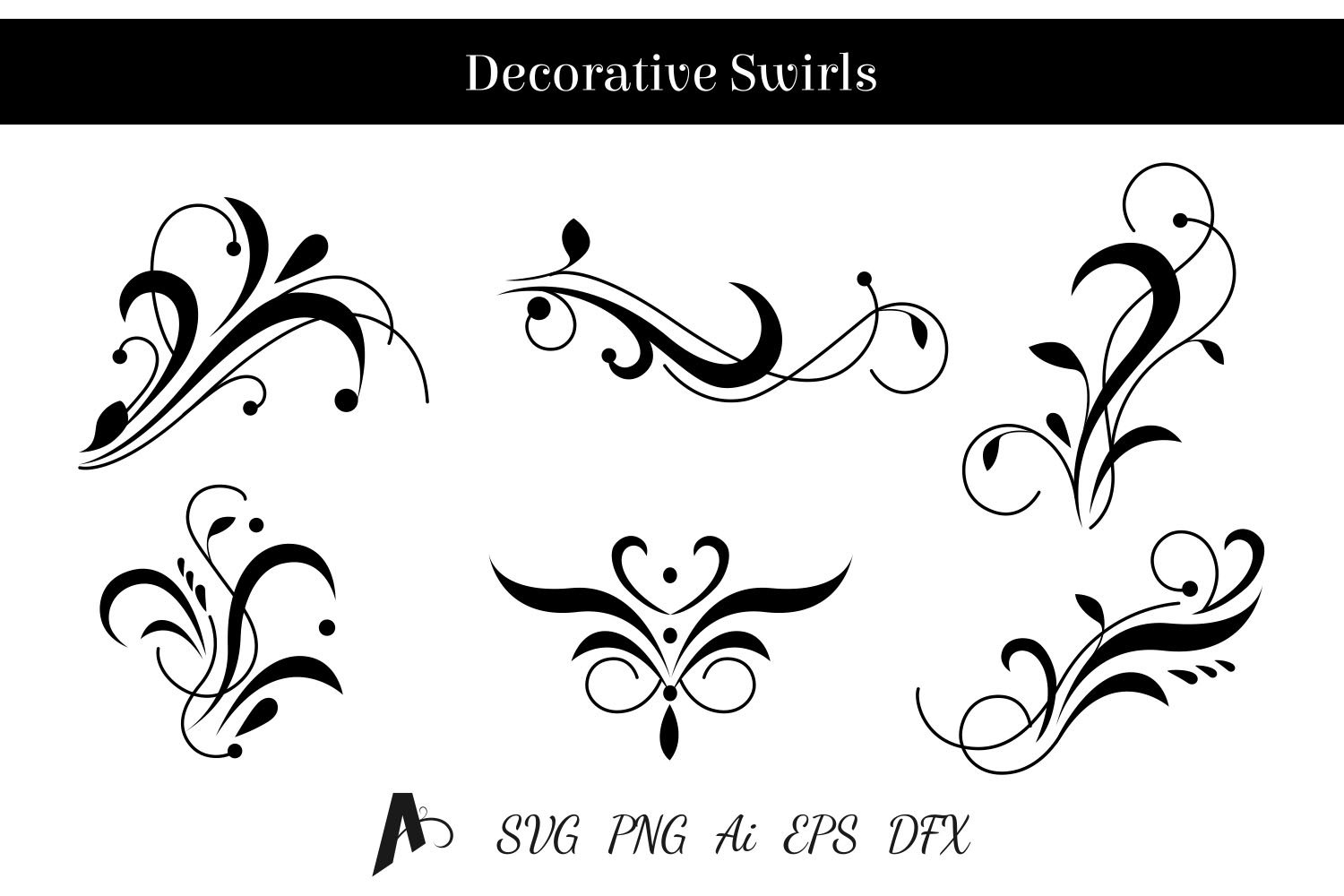 Download Decorative swirls design. Floral vector elements.