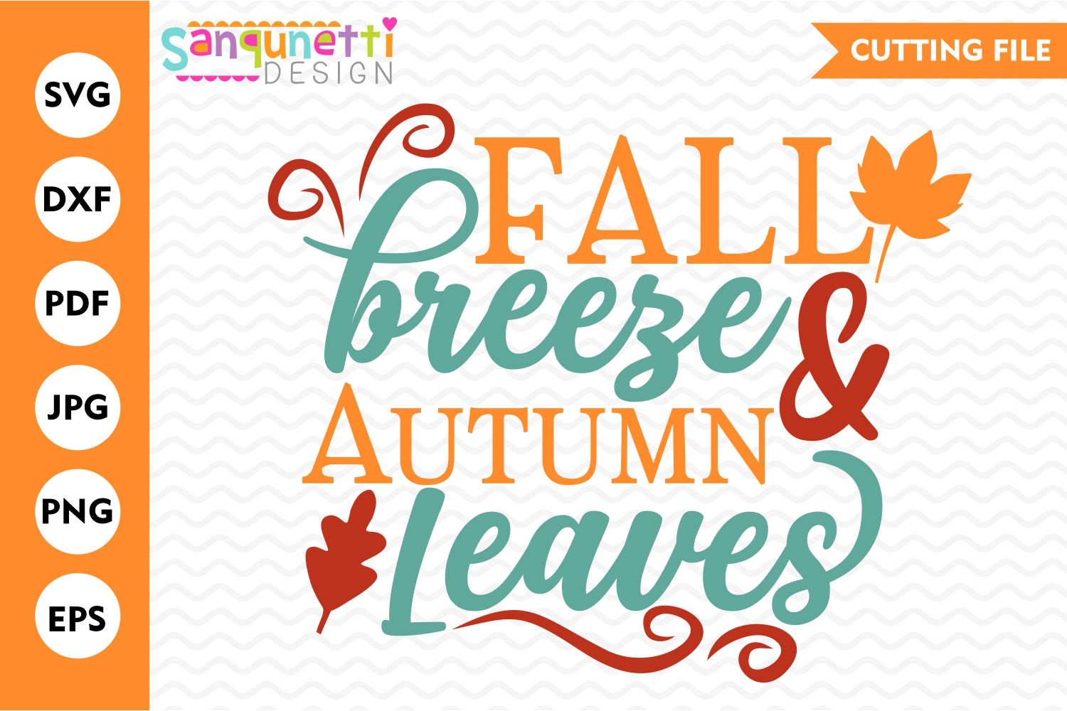 Fall breeze and autumn leaves SVG