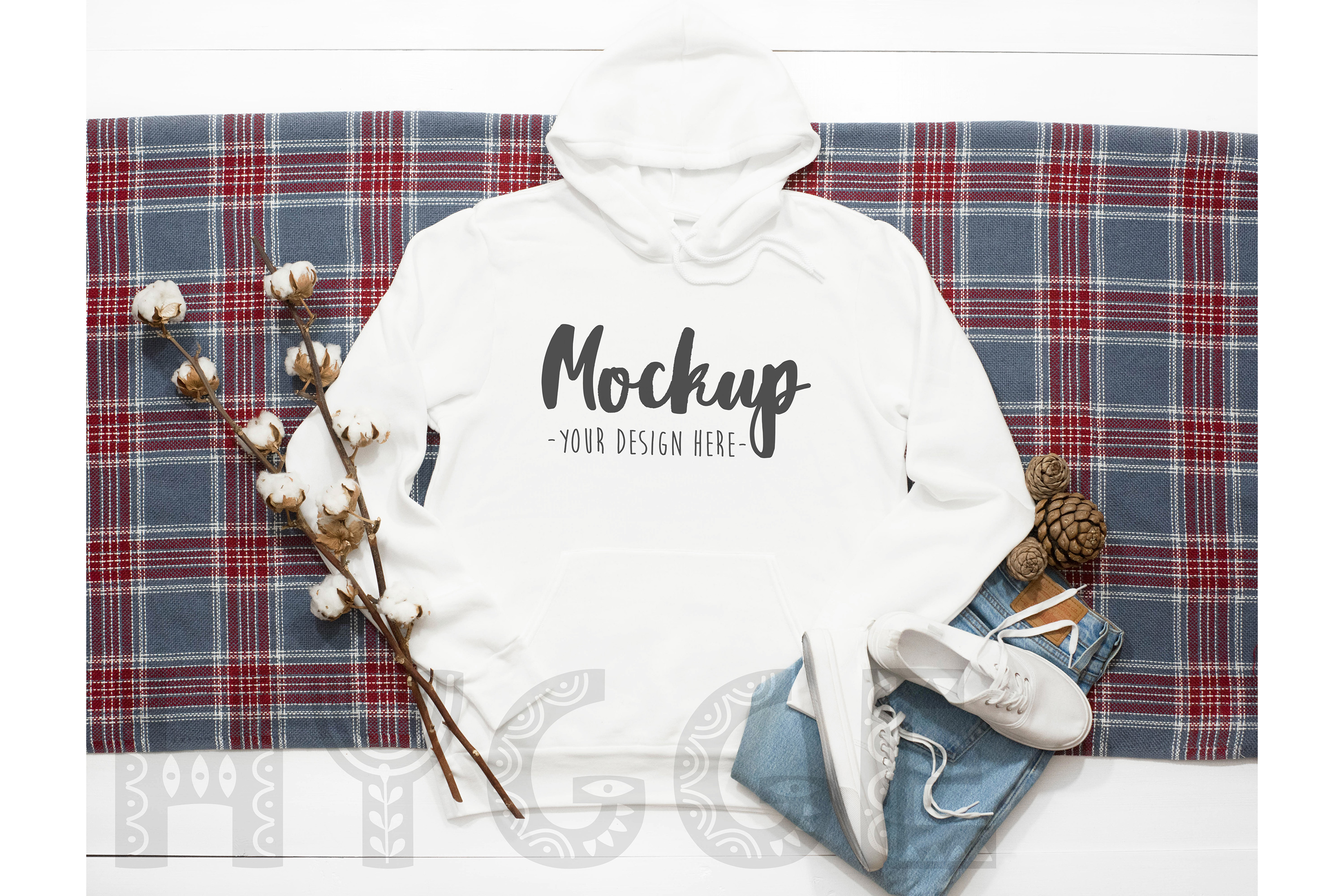 Download Hoodie Mockup Bella Canvas 3719 White Winter Tshirt Mockup