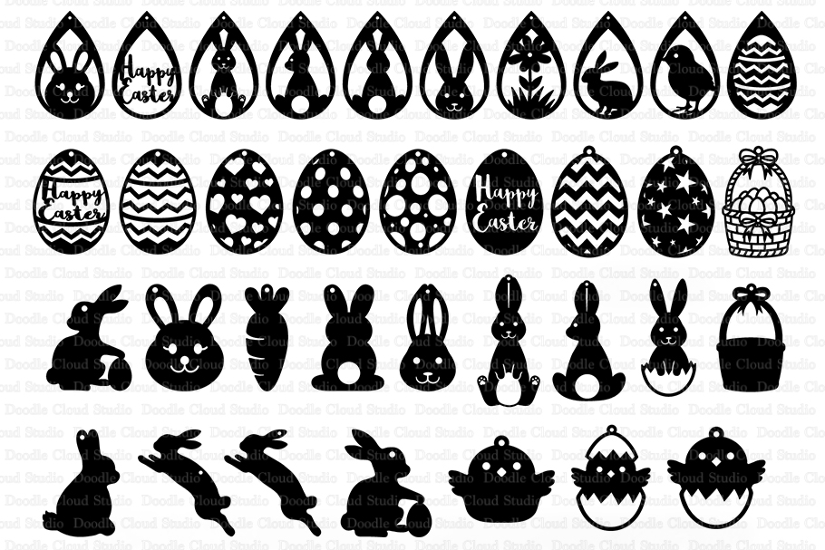 Download Easter Earring SVG, Easter Eggs, Bunnies, Easter Decorations