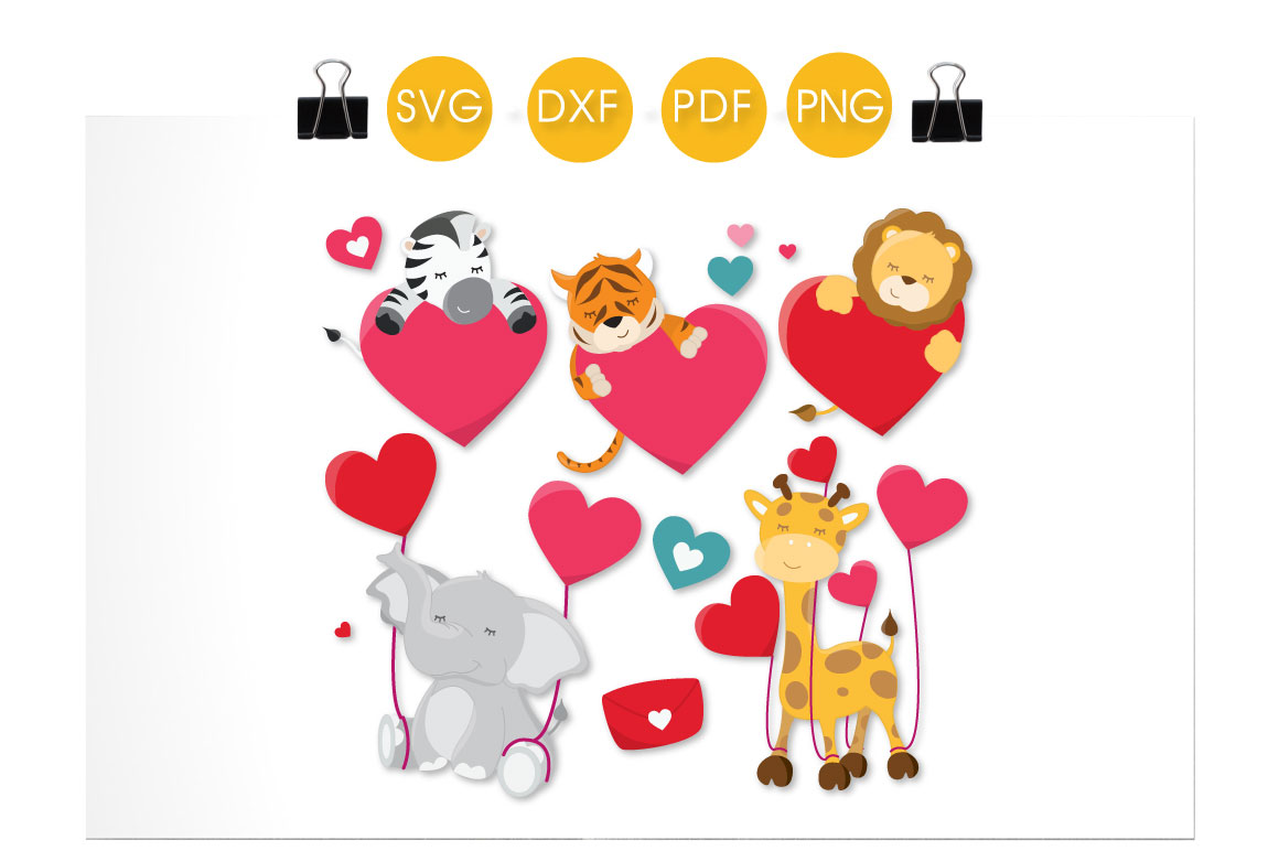 Download Valentine Animals cutting files svg, dxf, pdf, eps ...