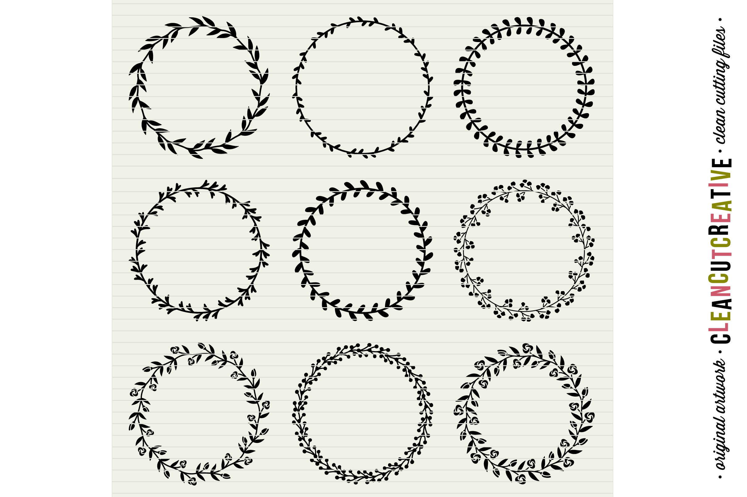 15 Svg Floral Wreaths Floral Leaf Circle Frames Cut Files 12184 Svgs Design Bundles