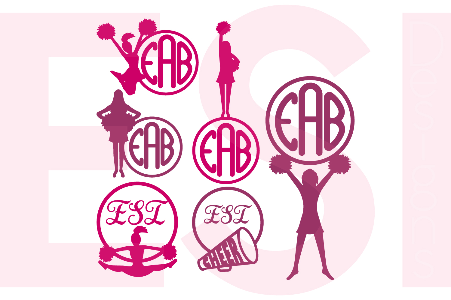 Download Cheer Monogram Designs Set