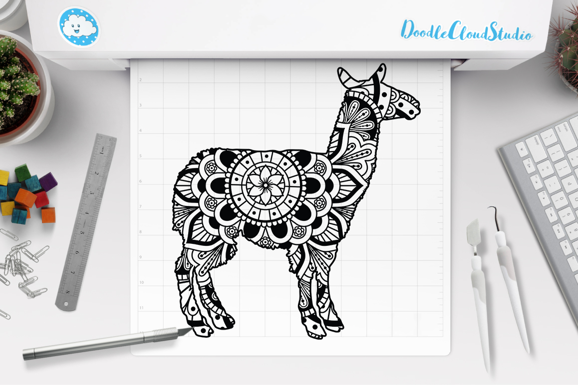 Download Llama Mandala SVG Cut Files, Llama Mandala Clipart, Alpaca ...