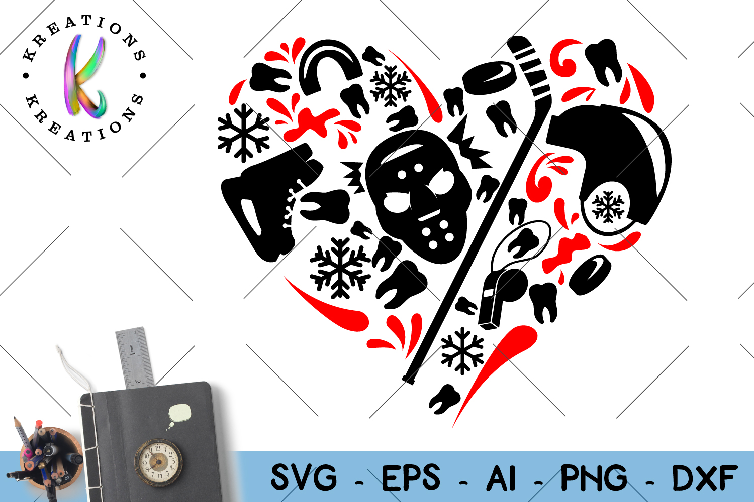 Download Ice Hockey Svg Hockey Heart svg cut file (58243) | SVGs ...