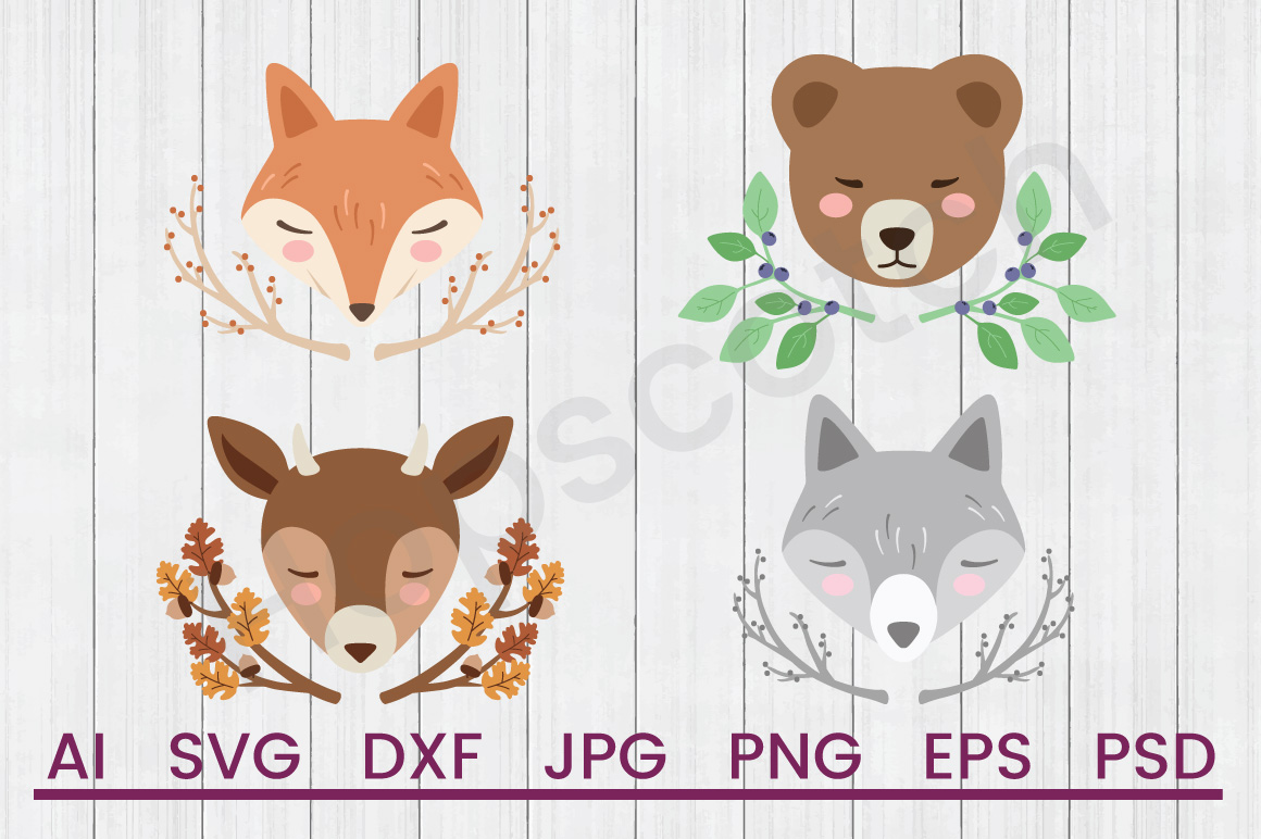 Download Animal SVG Bundle, Fox SVG, Wolf SVG, Bear SVG, Deer SVG, DXF File, Cuttable File