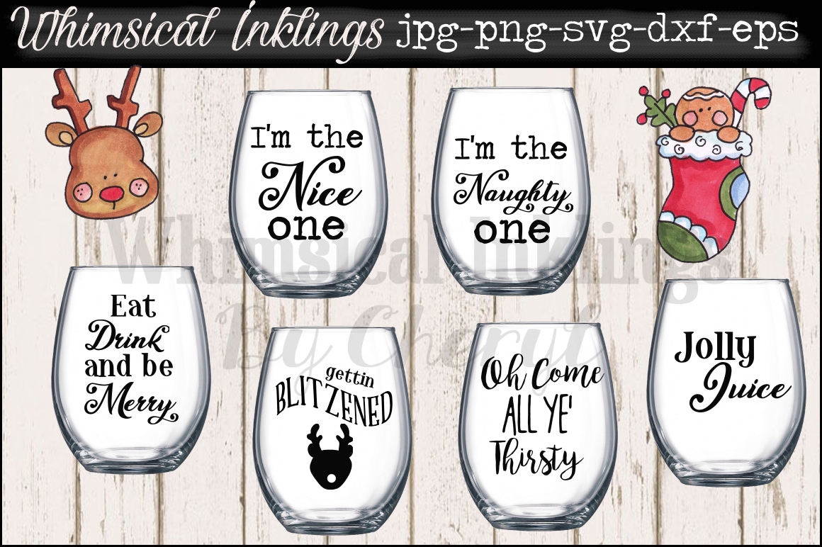 Download Jolly Juice~ Christmas Wine Glass SVG Files