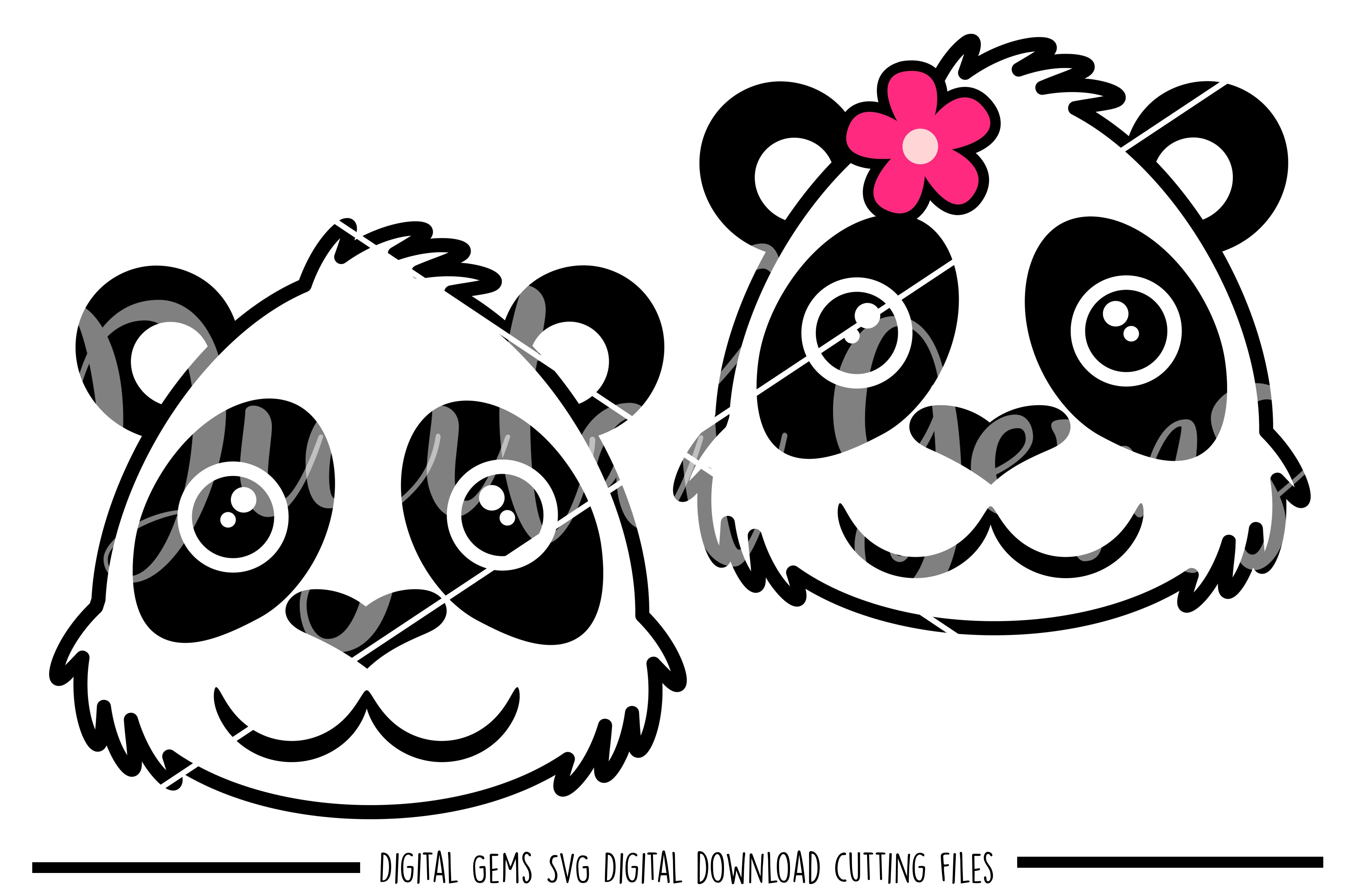 Panda Face SVG / PNG / EPS / DXF Files (76387) | SVGs | Design Bundles