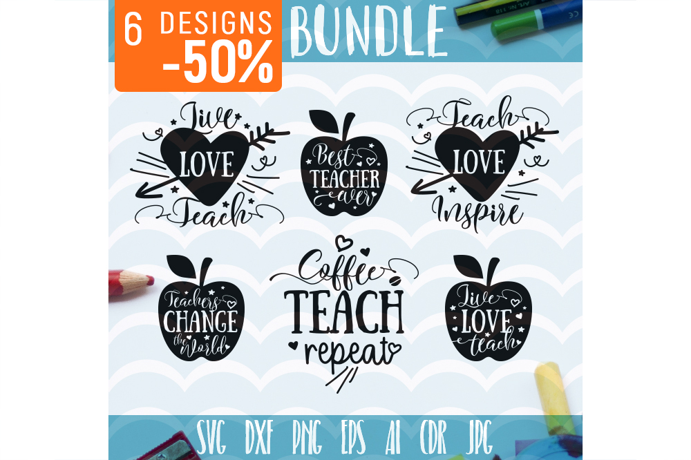 Download Teachers SVG Funny School Quotes Bundle Gift 6 designs ...