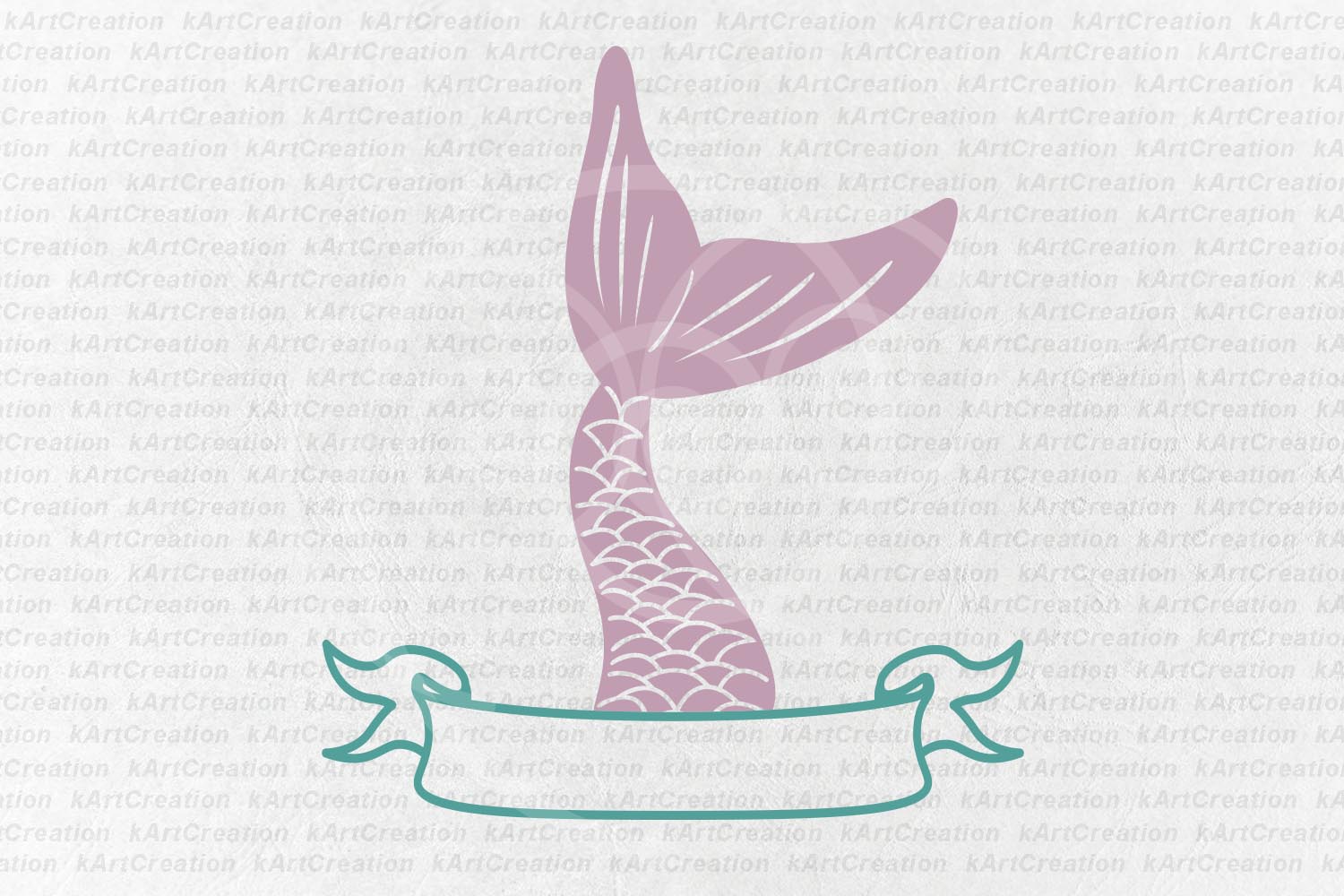 mermaid tail fish tail ribbon split monogram svg dxf to cut (95342