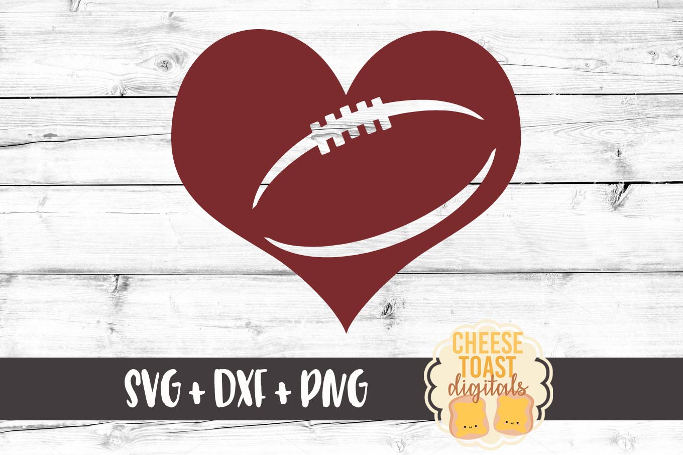 Football Heart - Football SVG PNG DXF Cut Files (83835) | SVGs | Design