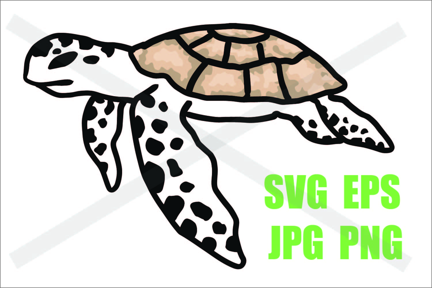 Sea Turtle Side view - SVG EPS JPG PNG