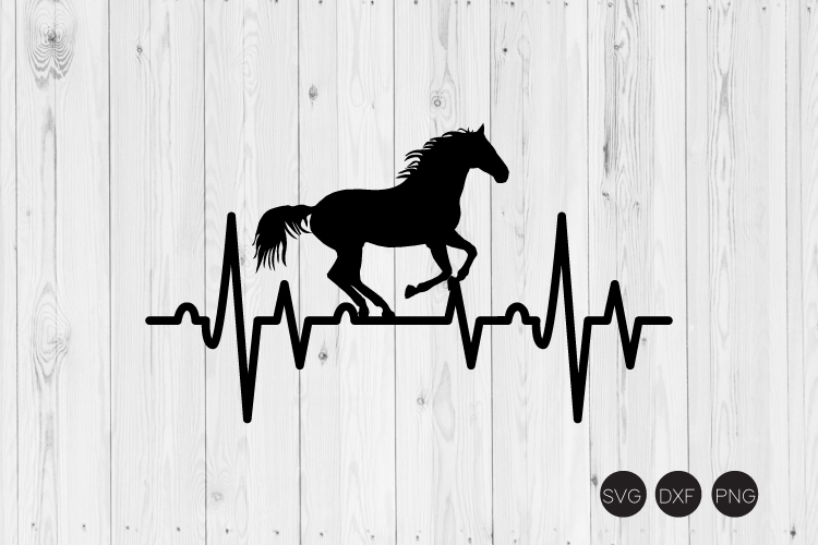 Download Horse Heartbeat, Horse SVG, DXF, PNG Cut File