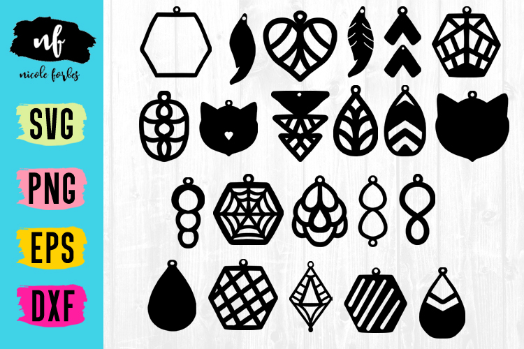 Faux Leather Earring Templates SVG Cut File