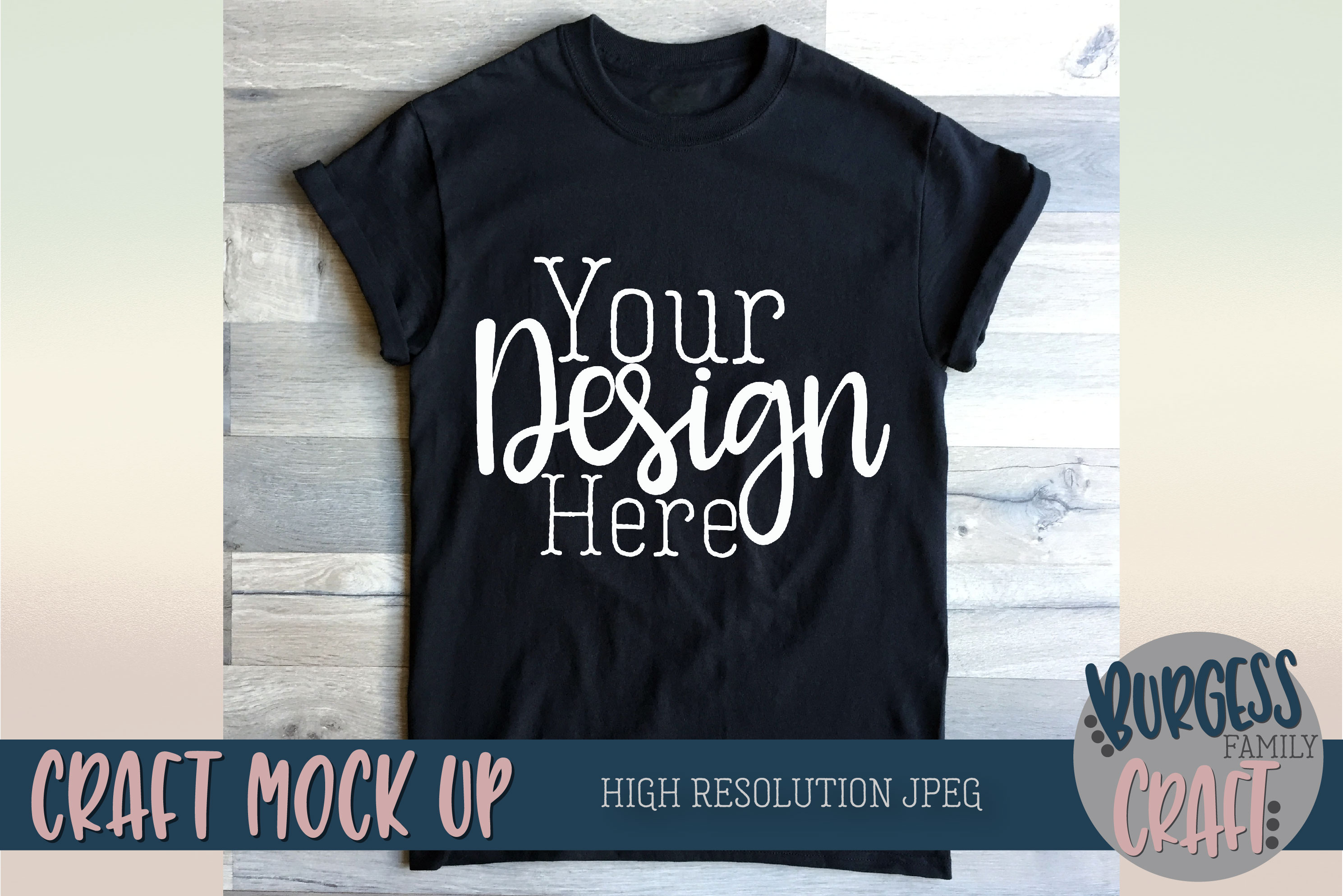 Download T-shirt craft mock up Basic black tee |High Resolution JPEG