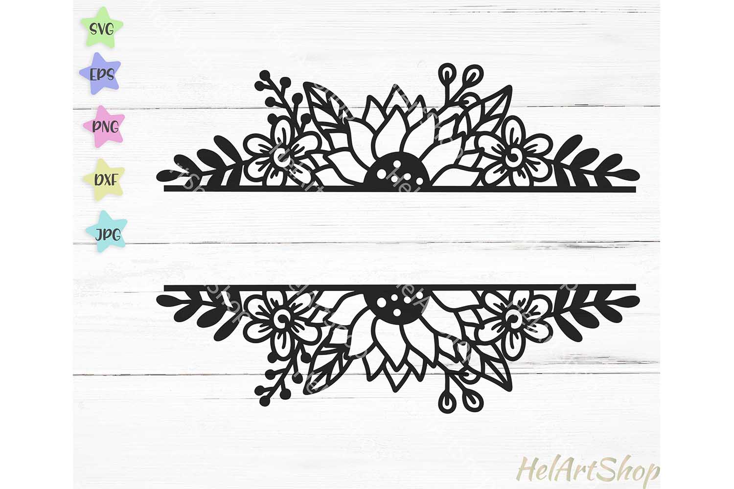 Free Free 176 Sunflower Split Monogram Svg SVG PNG EPS DXF File