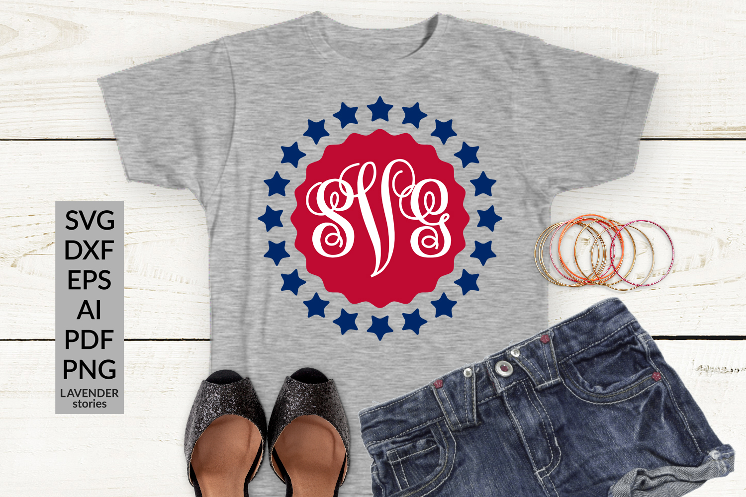 Download Usa Flag Monogram Frame Svg Cut File