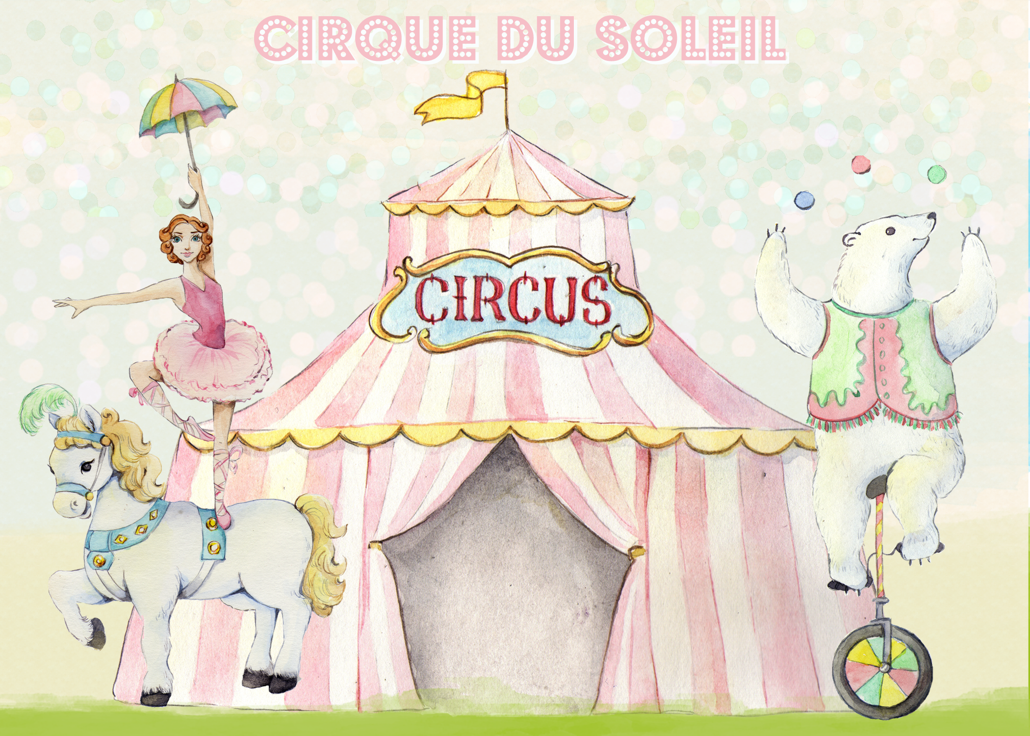 Watercolor Circus Clipart Images by Whimseez