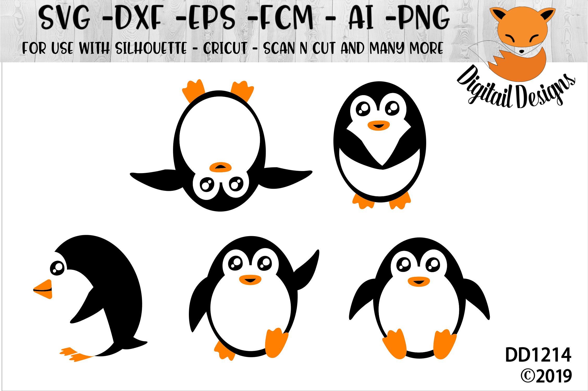 Penguin Set SVG for Silhouette, Cricut (199911) | Cut Files | Design ...